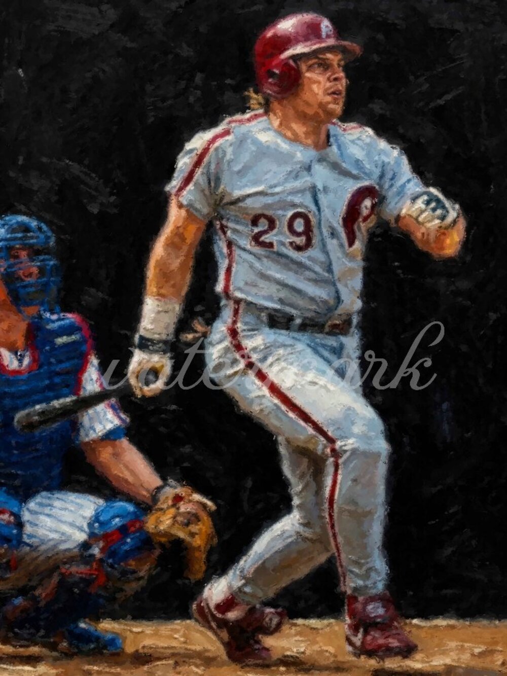 John Kruk Painting ART PRINT 8x10 Lithograph Baseball Art Oil Painting Print